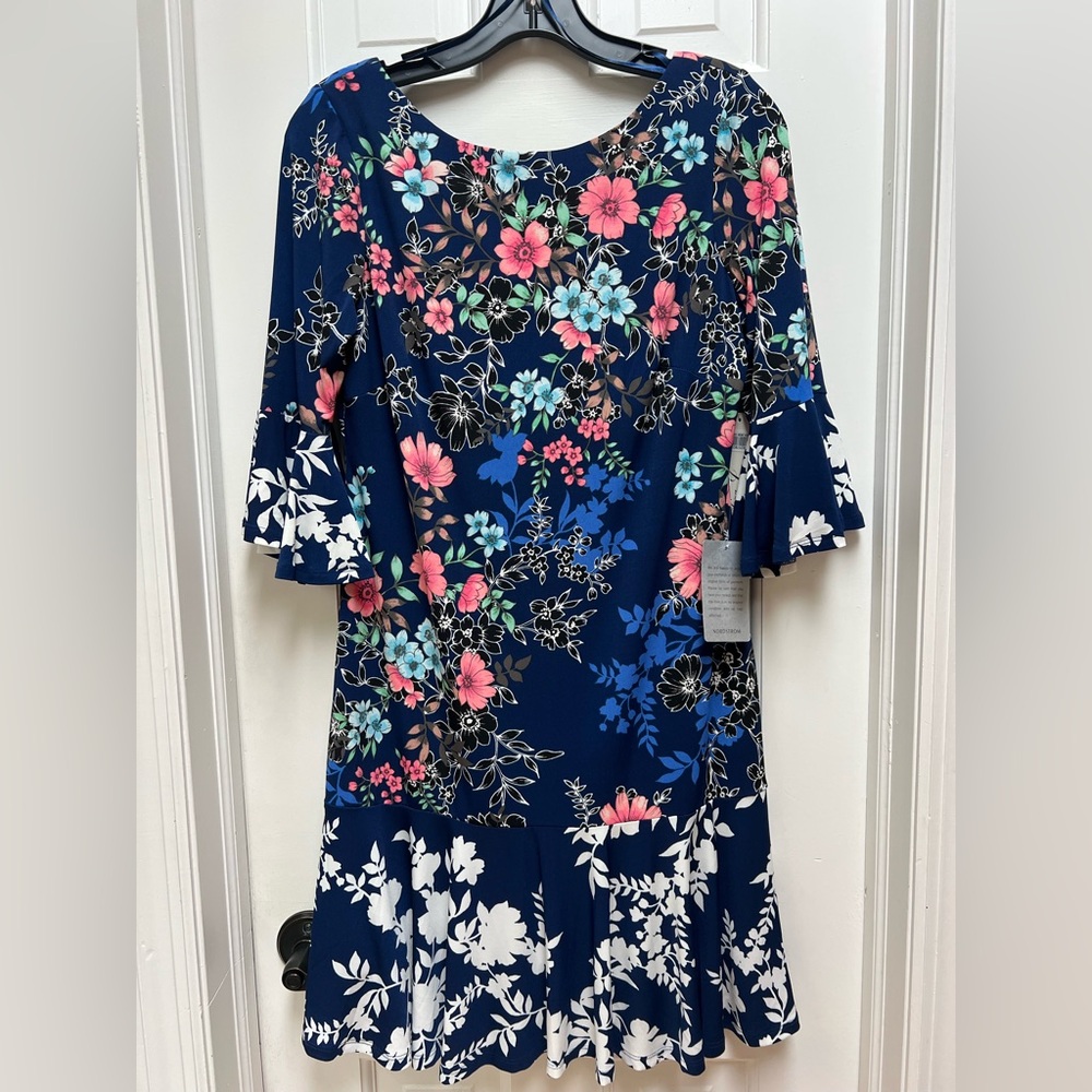 Eliza J Women’s Navy Blue Floral Print Dress
